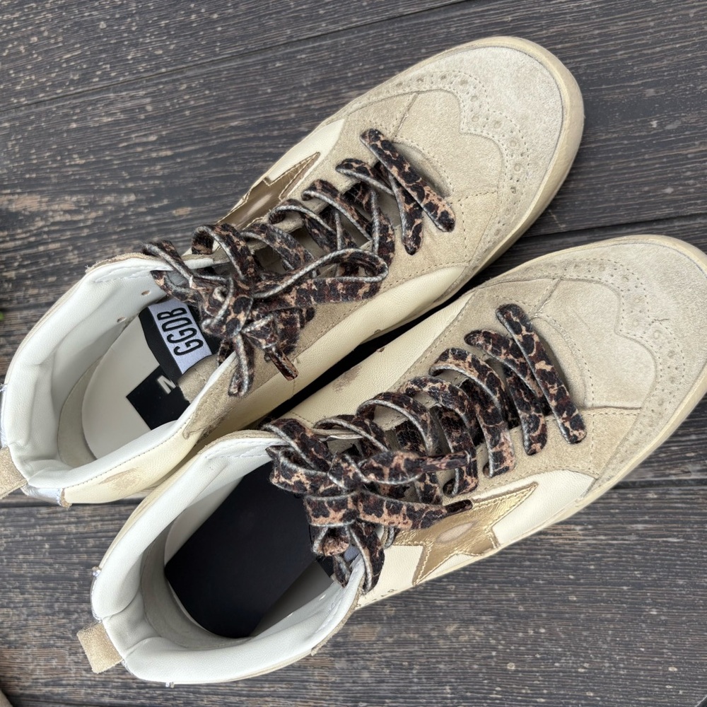 GOLDEN GOOSE SUPER STAR HIGH TOP DISTRESSED SNEAKERS 37/7 - Picture 8 of 8